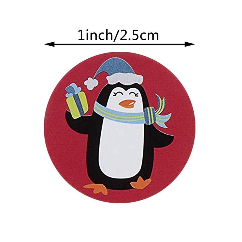 500 Buah Stiker Kartun Pohon Natal Santa Claus Desain Label Kertas Selamat Natal Stiker Lucu Alat Tulis Stiker