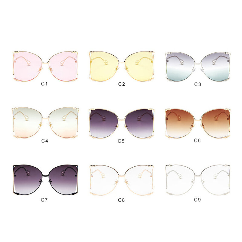 Lunettes de soleil carrées surdimensionnées pour fille royale, nouvelle collection, grande monture de perles, verres transparents pour femmes, UV400 ss315