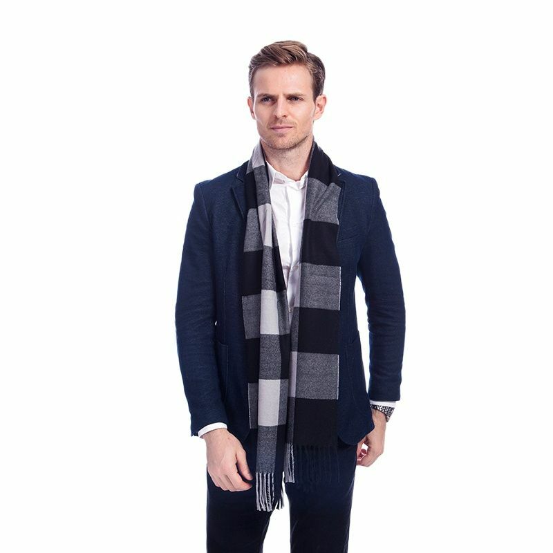 Клетчатый легкий длинный шарф, новый зимний мягкий кашемировый мужской акриловый шарф, шаль, стильный шарф
