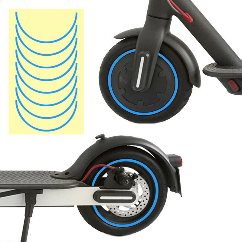 Adesivo refletor de proteção para eixos da roda de scooter elétrica, adesivos refletores para xiaomi m365 pro pvc frontal e traseira