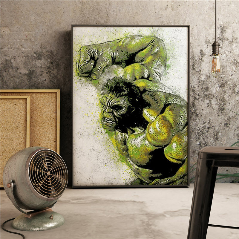 Marvel Avengers Superhero Hulk Spiderman acquerello film pittura retrò poster soggiorno Canvas Art Home Wall Decor Picture