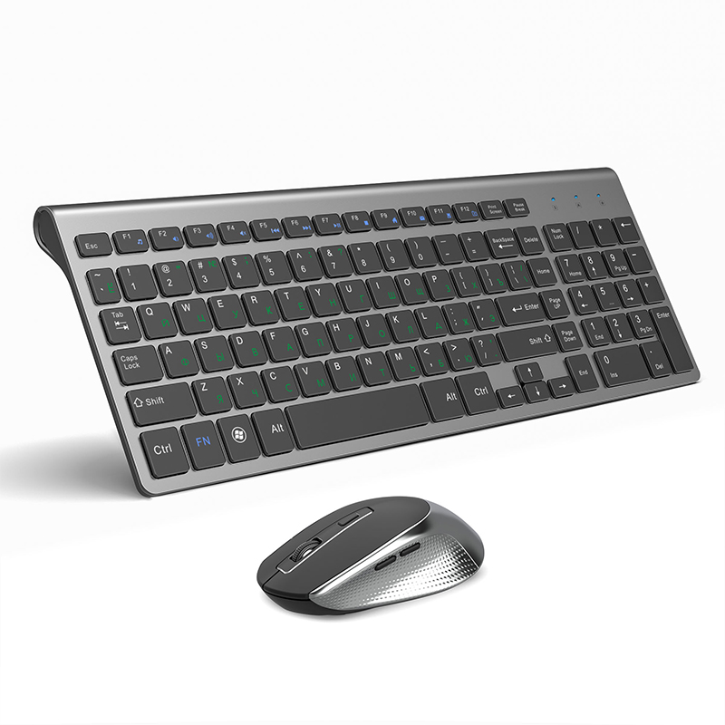 Joyacesso-conjunto de teclado e mouse sem fio, mouse ergonômico, com botão silencioso, 2.4 ghz, para laptop e pc
