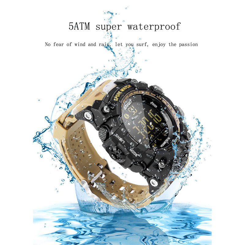 Kamuflaż inteligentny zegarek Outdoor Sports kamuflaż bezpłatne ładowanie telefon wodoodporny przypomnienie informacji Student elektroniczny zegarek
