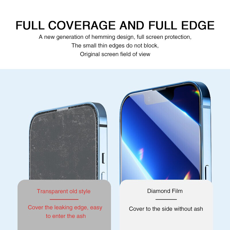 300D Volle Abdeckung Schutz glas auf Für iPhone 13 11 12 Pro Max gehärtetem Glas Film iPhone 13 Mini Bildschirm protector Gebogene Kante