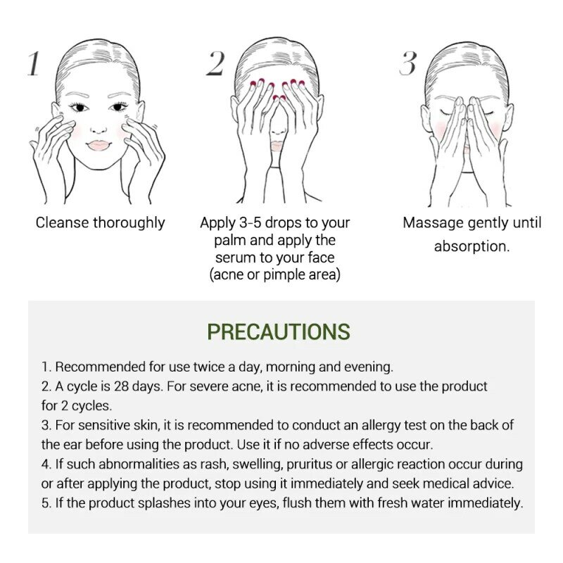 Tratamento facial da acne de breylee soro rosto cicatriz remoção da espinha clareamento acne remover acne cuidados de saúde da pele produto