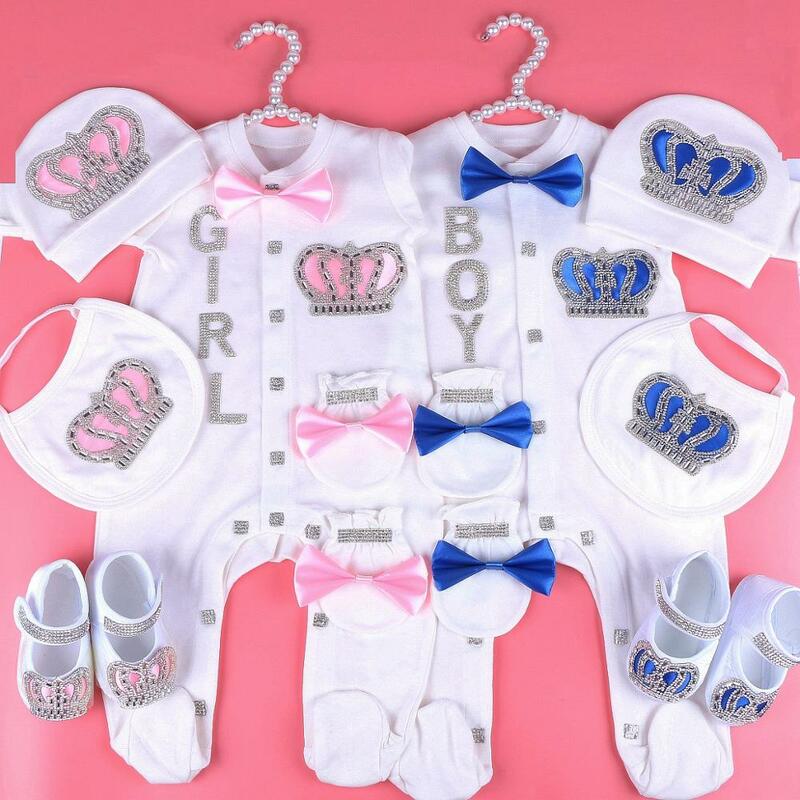 0-3 Maand Bodysuit Baby Meisje Kleding Set Strass Kroon Romper Ropa Bebe Verano Pasgeboren Baby Jumpsuit Pyjama Outfit gift 2020