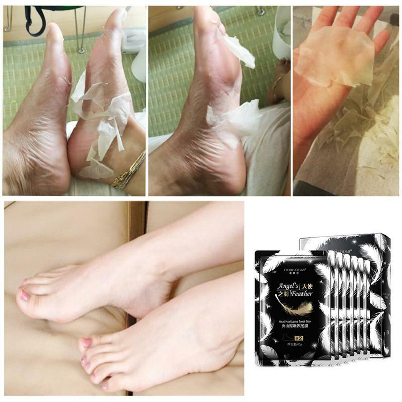 1คู่ = 2ชิ้นโคลนภูเขาไฟ Exfoliating Whitening Anti-Aging ถุงเท้าเท้า Moisturizing Peeling Foot care Mask TSLM2