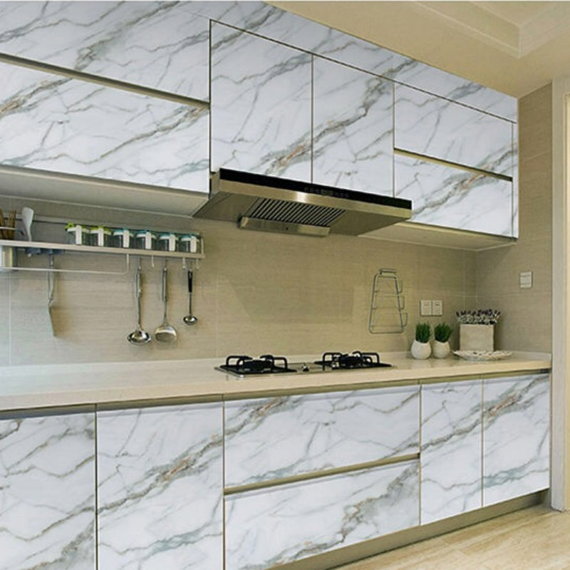 PVC mármore bancada adesivos de parede, papel de parede impermeável, auto-adesivo, cozinha e banheiro, transporte rápido, 3m 5m 10m, 24"