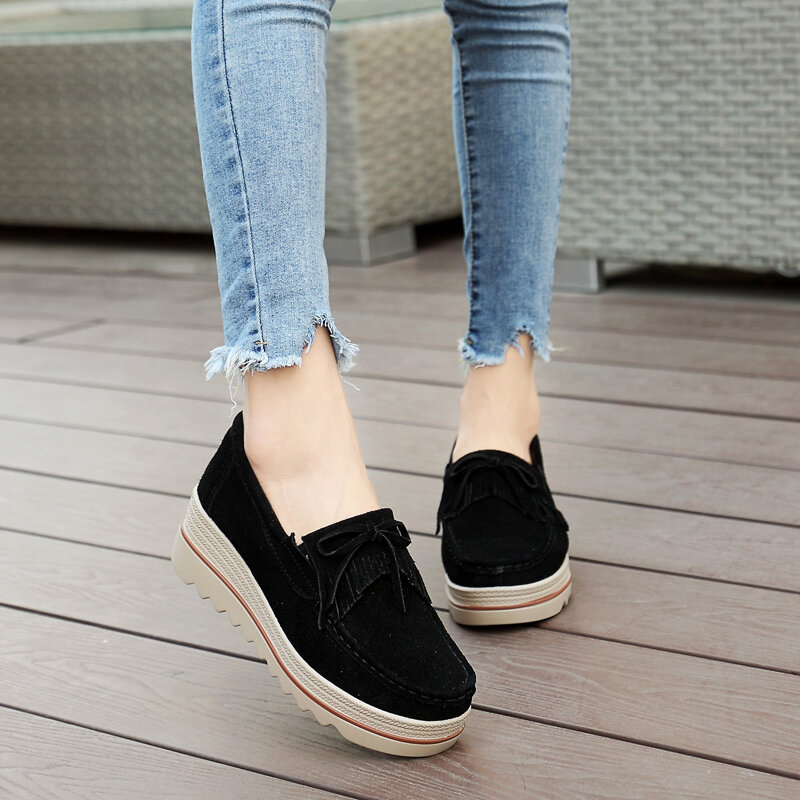 STS Women's Casual Leather Shoes Outdoor Comfortable Light Footwear Plus Size Slip-on Ladies Gym Shoes Sneskers Shoes For Women
