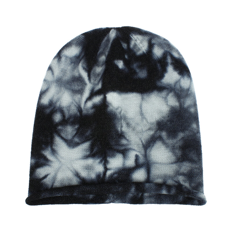 Bonnet doux teint personnalisé, dégradé, casquette de danse hip hop de rue, chapeau tricoté chaud pour l'hiver