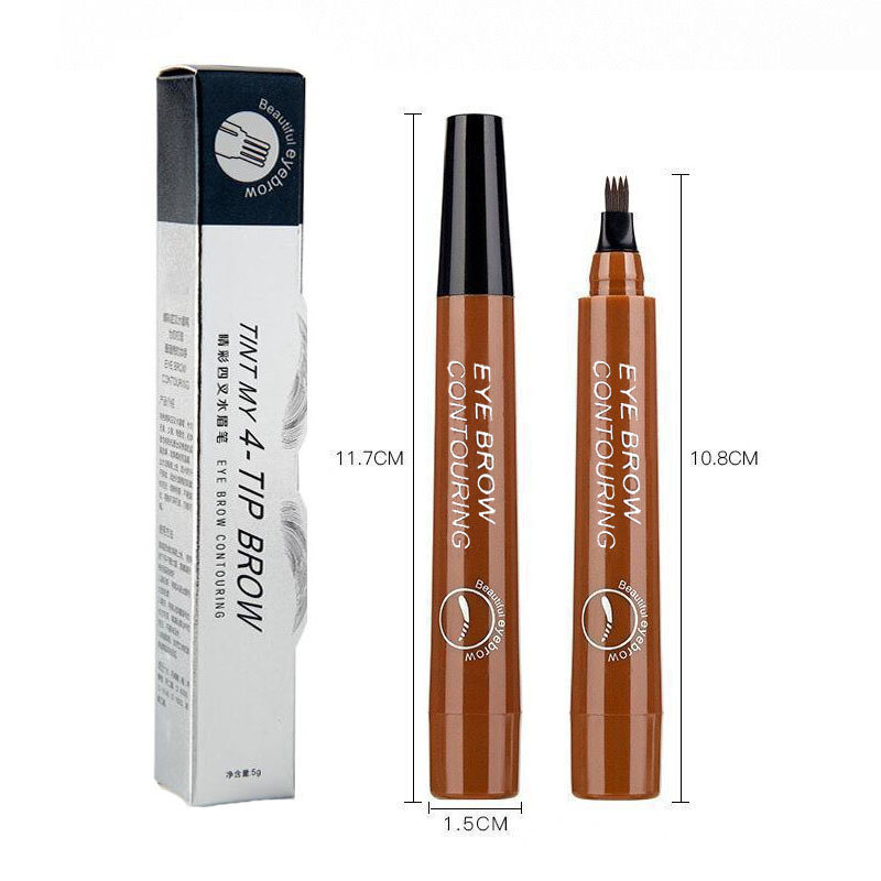 4-TIP płynny ołówek do brwi wodoodporny Microblading widełki Fine szkic Eye Brow tatuaż odcień Pen koreański makijaż narzędzia kosmetyczne