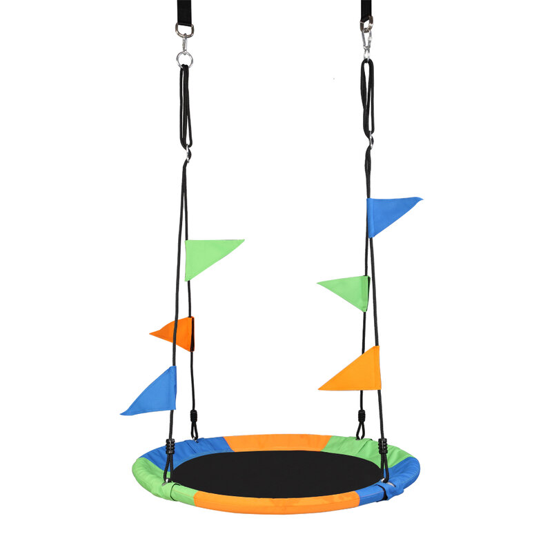 900D Oxford ClothRound Perubahan Diameter Swing Outdoor Mainan 100Cm Anak Ayunan Mainan (dengan Hook / Swing Belt/bendera) hadiah Ulang Tahun