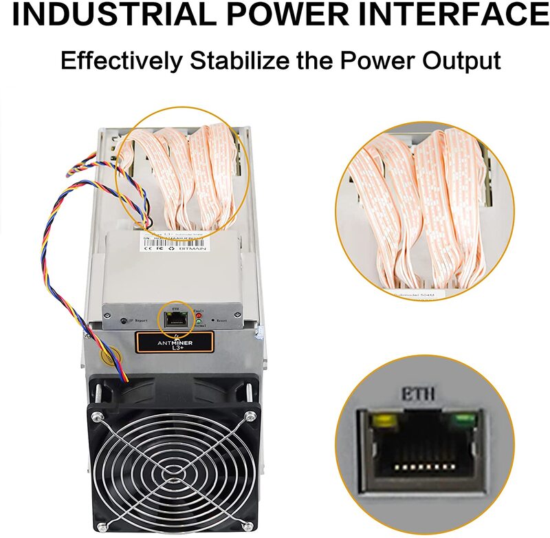 Used Bitmain Antminer L3+ 504MH/S Scrypt Litecoin ASIC Miner Machine With PSU Supply Ready Stock