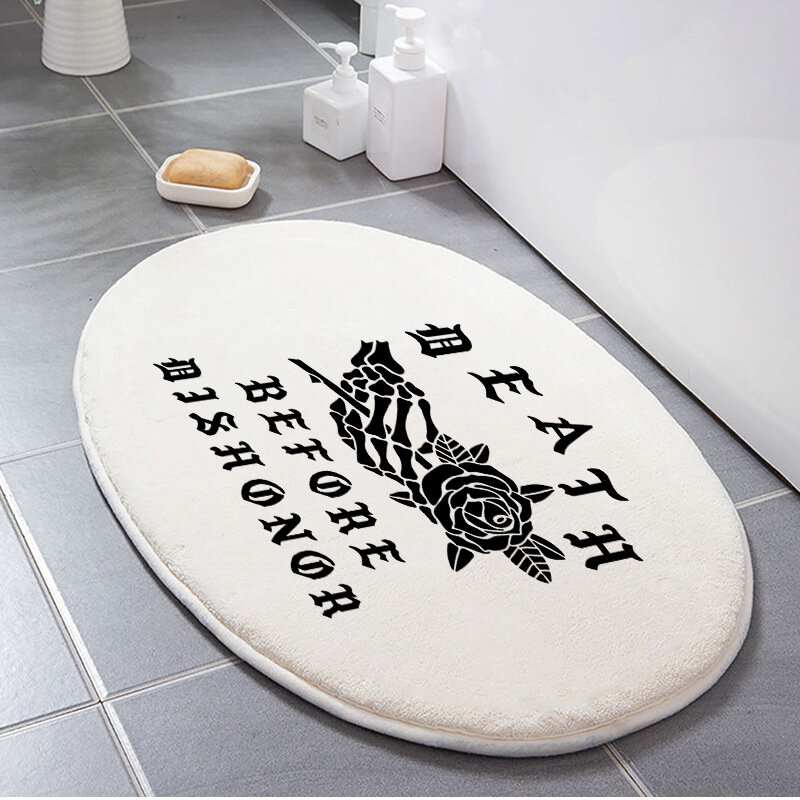 Tapete de chão de lã de corvino, tapete absorvente para porta de chão, grosso, tapete de banheiro japonês e coreano, branco, para quarto, tapete de cozinha