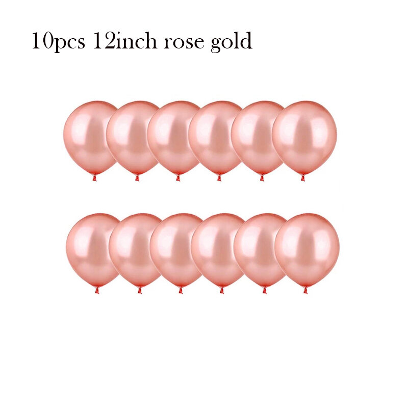 10 pcs / Pack Rose Gold Latex Confetti Balloons set 12 Inch Pearl Balloons for Birthday Wedding Anniversary Baby Shower Party