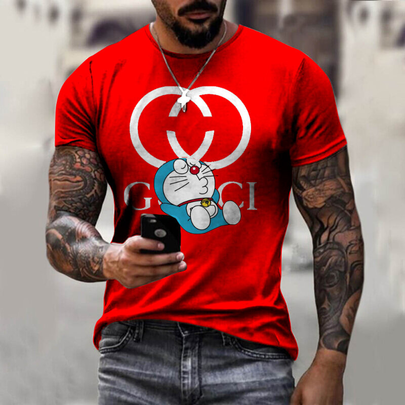 Suéter de manga larga con cuello redondo para hombre, camiseta informal a rayas con costura 3D GU, 2021