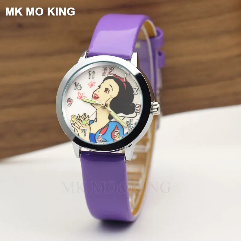 Relógio de pulso lindo desenhos animados princesa, para garotos e garotas infantis, de quartzo