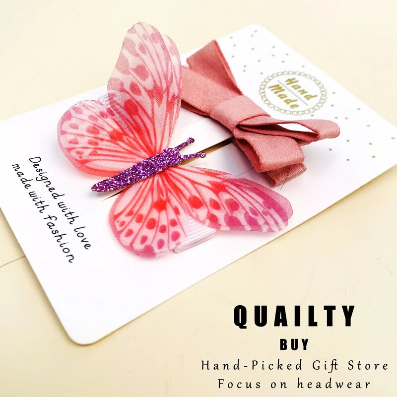 2 Pcs/set Goods for girls Bow headdress HairpinGirls classic hairpins trendy hair accessories Pretty clip Net Red Hairpin