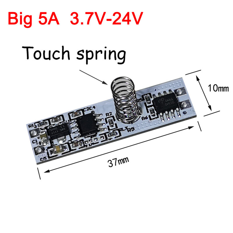 Dropship 3.7 ~ 24V 10A Kapazitiven Touch Sensor Schalter Spule Frühling Schalter LED Dimmer Control Schalter für Smart Home LED Licht Streifen