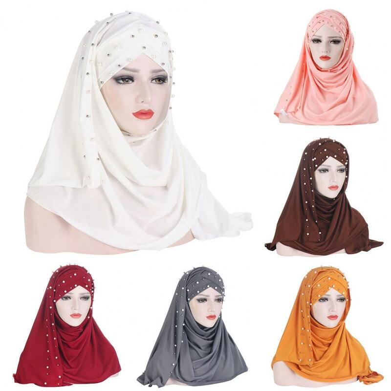 ที่ยอดเยี่ยม Headscarf พับได้ Headwear ผ้าพันคอยาวหน้าผาก Cross Headscarf ยาว Headscarf ผู้หญิง Turban