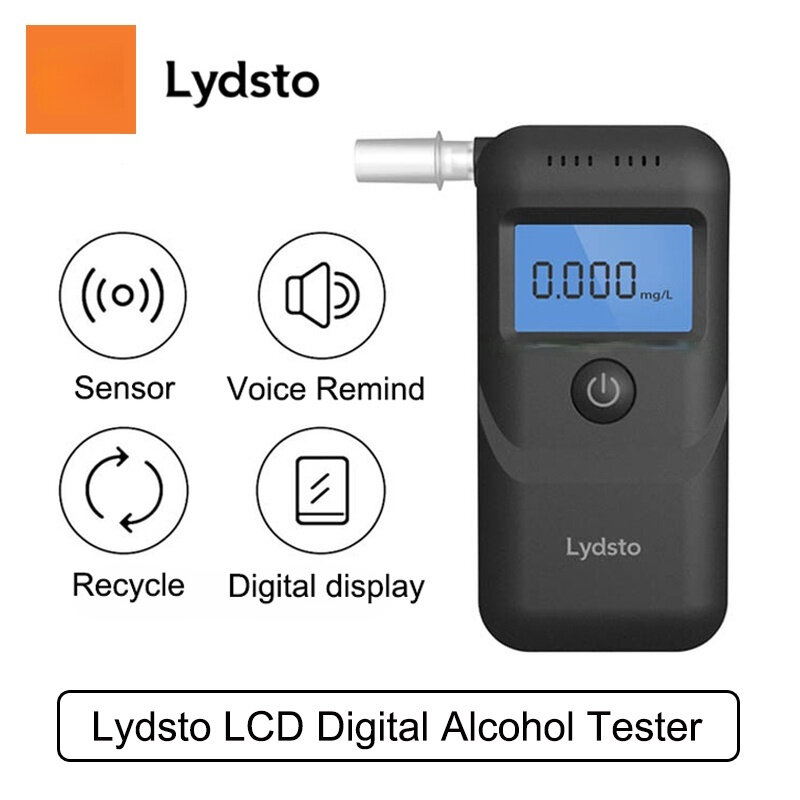 ใหม่ Lydsto เครื่องทดสอบแอลกอฮอล์ Professional เครื่องตรวจจับแอลกอฮอล์ Breathalyzer ตำรวจมินิหน้าจอ LCD จอแสดงผล