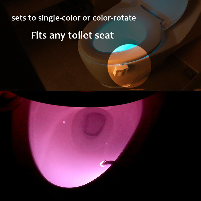 Sensore di movimento intelligente sedile WC luce notturna lampada Luminaria a LED 16 colori retroilluminazione impermeabile per WC WC luci WC