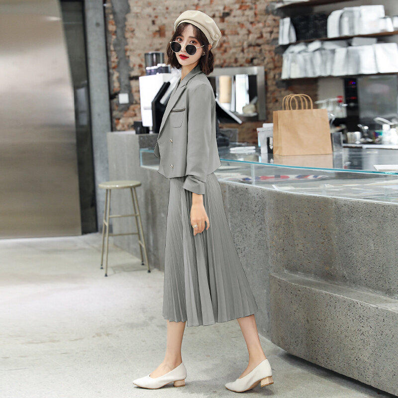 2021 Fashionable Simple Elegant Waist Slimming Casual Slim Fit All-Match Fashion Suit Pleated