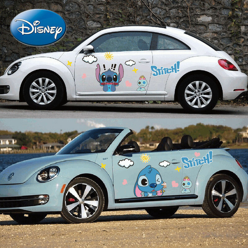 Disney śliczne szwy naklejki samochodowe ścieg osobowość drzwi samochodu dekoracja kreskówkowa naklejka naklejka na zarysowania