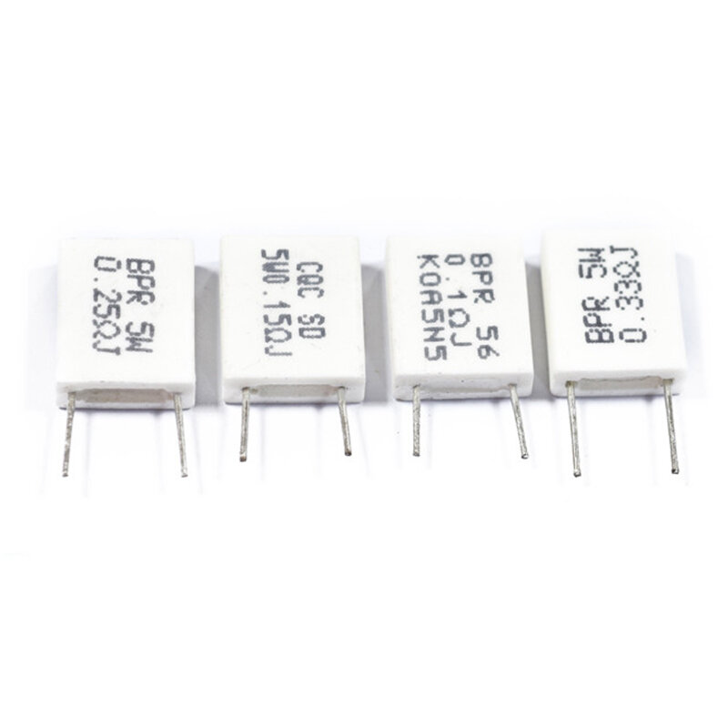 Resistor de cimento cerâmico não indutivo bpr56, resistor de cimento de cerâmica não indutiva, 0.01-0.5 ohm, ohm, r, r, r, r, r, ohm, 10 peças