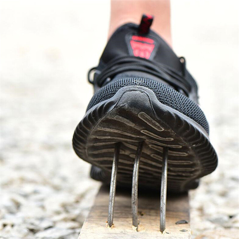 남자를위한 여름 강철 발가락 작업 신발 펑크 증거 안전 신발 남자 라이트 산업 캐주얼 신발 남성