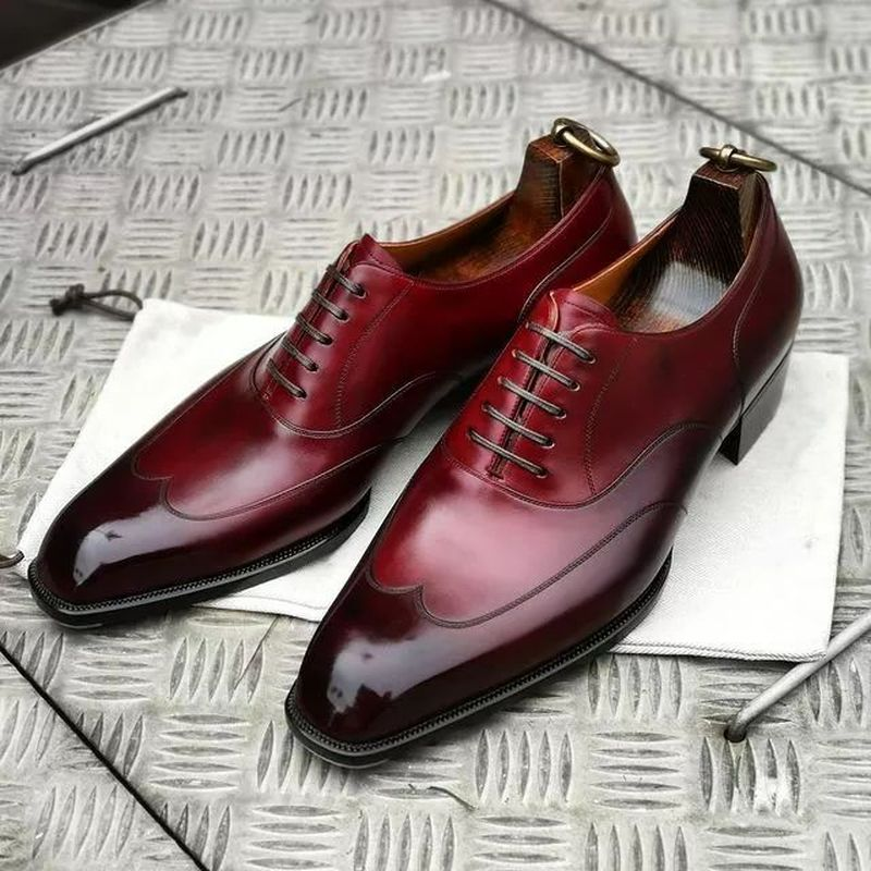 Men Shoes Party Solid Sapatos Para Hombre Comfortable Classic Spring Autumn Office PU Leather Simplicity Lace Up Round Toe KZ310