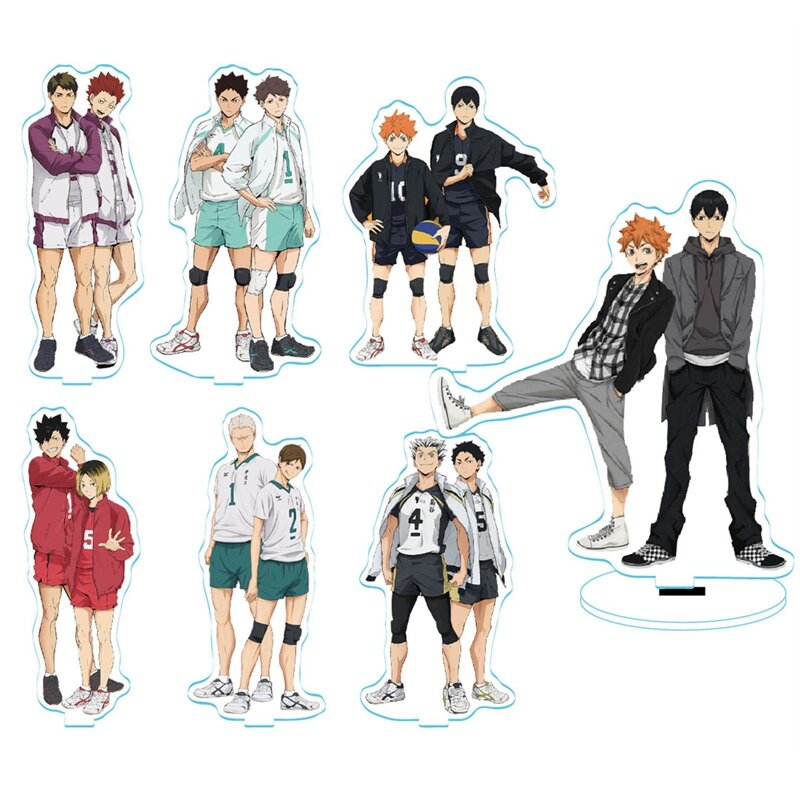 Japan Anime Haikyuu!! Acryl Stehen Abbildung Modell Tisch Platte Volleyball Jungen Action-figuren Spielzeug Aktivitäten Schreibtisch Dekor Ornamente