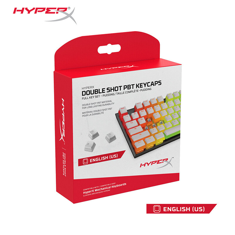 HyperX Pudding Keycap EN Layout Double Shot Keycap PBT Memiliki Gaya Dual-Layer Tembus Pandang GOODGAO RU Layout Pudding Keycap