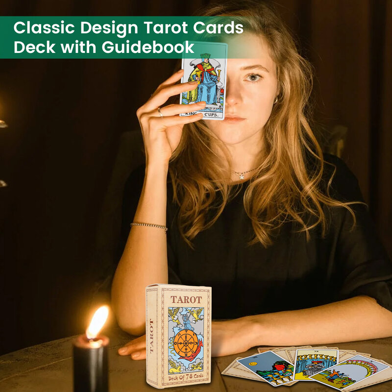 78 pçs original tarô cartas baralho portátil tarô conjunto de cartas tarô original com guia tarotologia férias jogar ferramenta acampamento