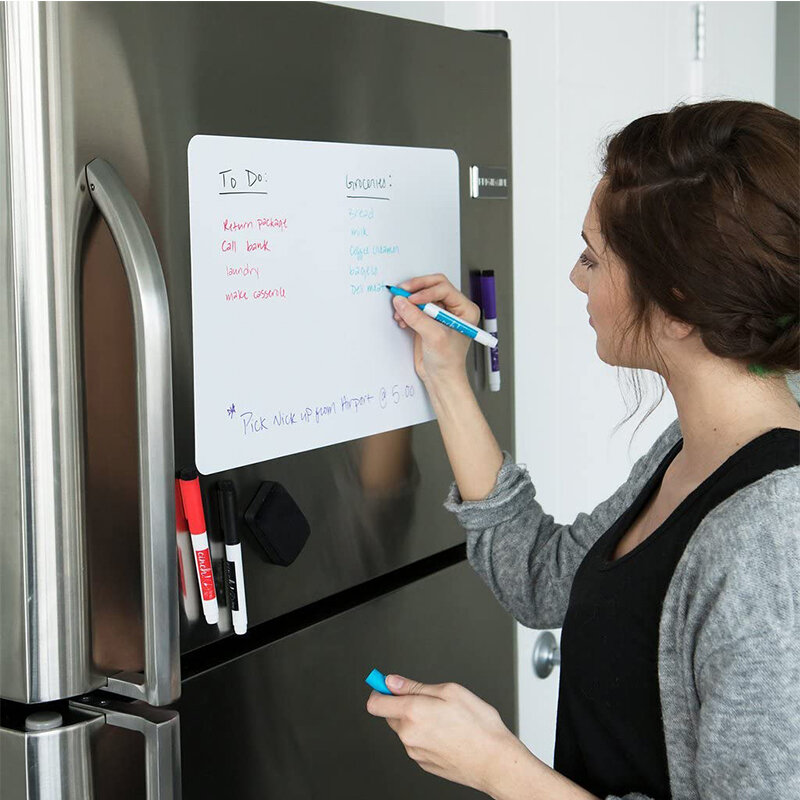 A4magnetic quadro branco notas childrenfor geladeira apagável placa de mensagem escritório prática de ensino placa escrita porta adesivos