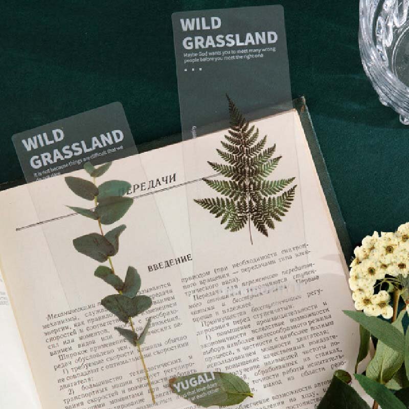 5本の自然植物ブックマークペット半透明の花のブックノートマーカーページホルダー文房具オフィス学校学生読書ギフト