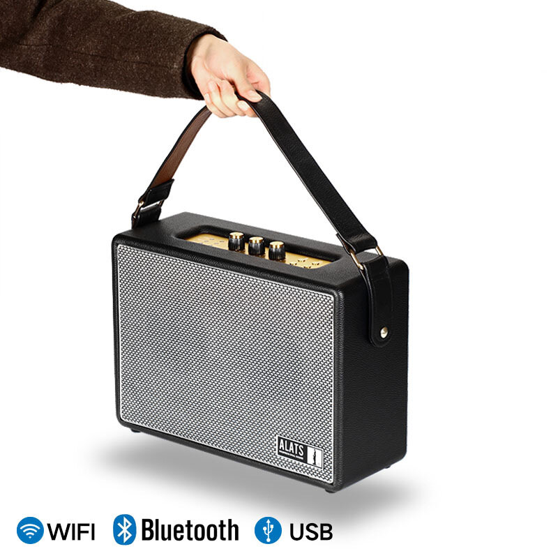 HiFi ضياع WiFi الخشب رئيس البصرية AUX FM اللاسلكية روك الموسيقى في الهواء الطلق المحمولة أعلى الفاخرة Louderspeaker بلوتوث مضخم صوت