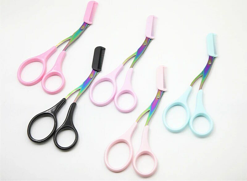 Eyebrow Trimmer Eyelash Hair Scissors with Comb Clips Shaping Beauty Eyebrow Makeup Razor Makeup Accessories