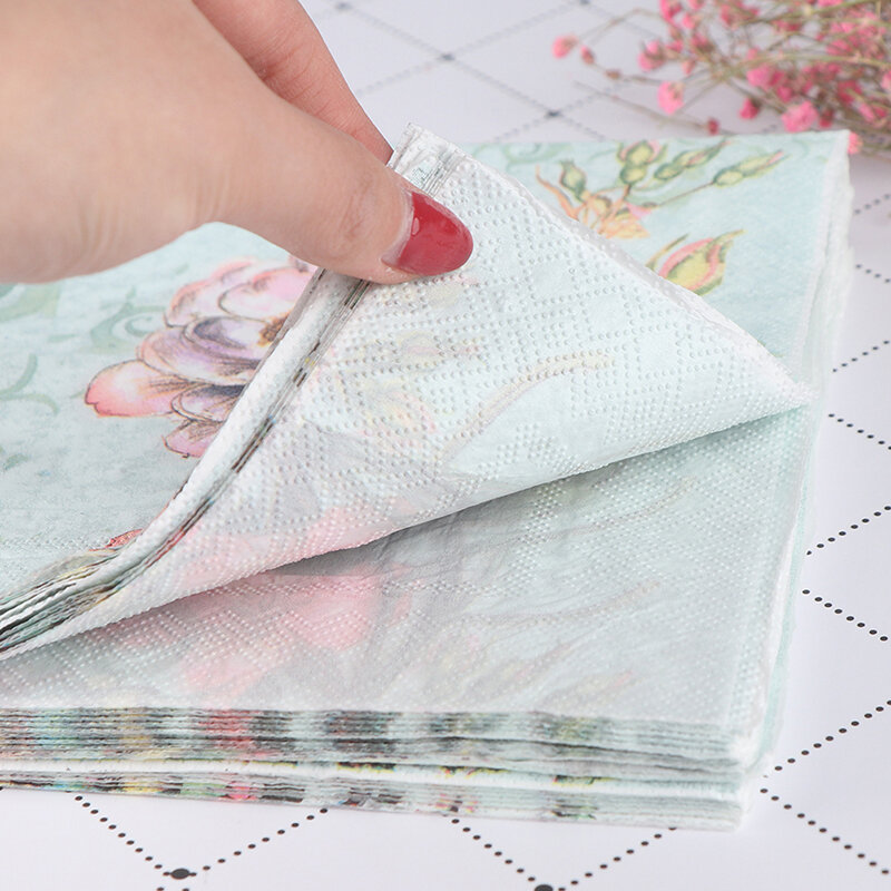 20 sztuk papier serwetkowy Decoupage tkanki kwiaty ślub urodziny DIY dekoracji