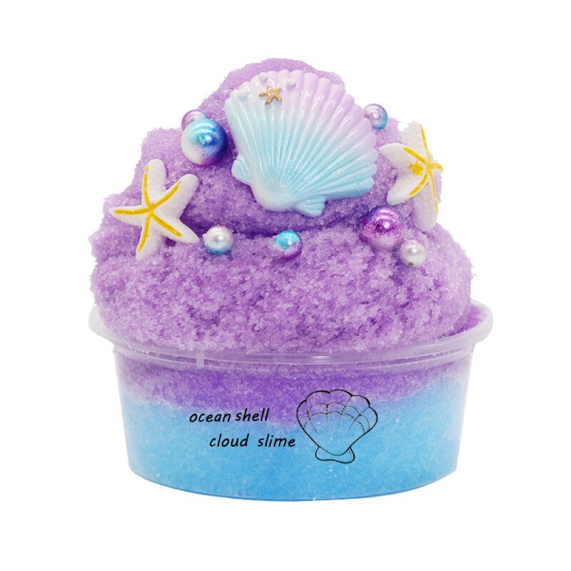 60ml Soft Fluffy Ocean Shell Slime Clay plastilina fango antistress Chinldren giocattolo per bambini