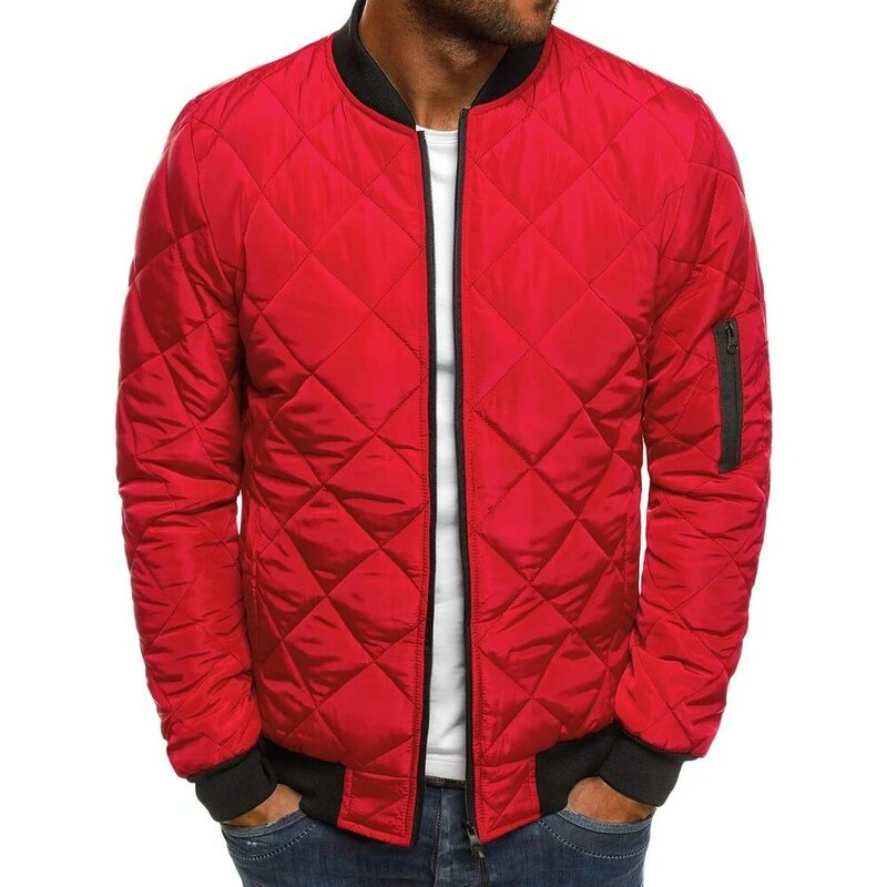 Nowa męska moda kurtka w kratę zagęścić ciepłą kurtkę Pure Color casualowa kurtka zimowe zajęcia na świeżym powietrzu kurtka