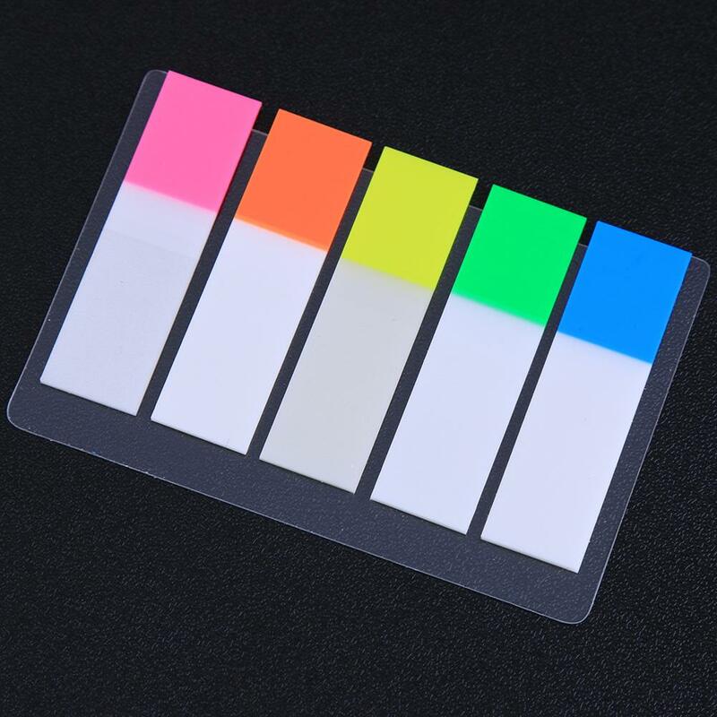100 Stuks Transparante Kleur Plastic Index Tabs Vlag Sticky Note Instrueren Pagina Mark Stickers Post Label Office Papelaria Levert