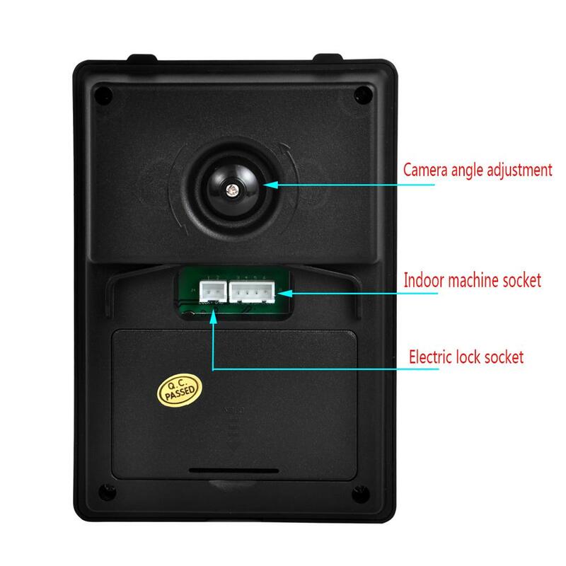 Timbre de puerta con pantalla táctil de 7 pulgadas, videoportero con cámara de visión nocturna infrarroja, intercomunicador para el hogar