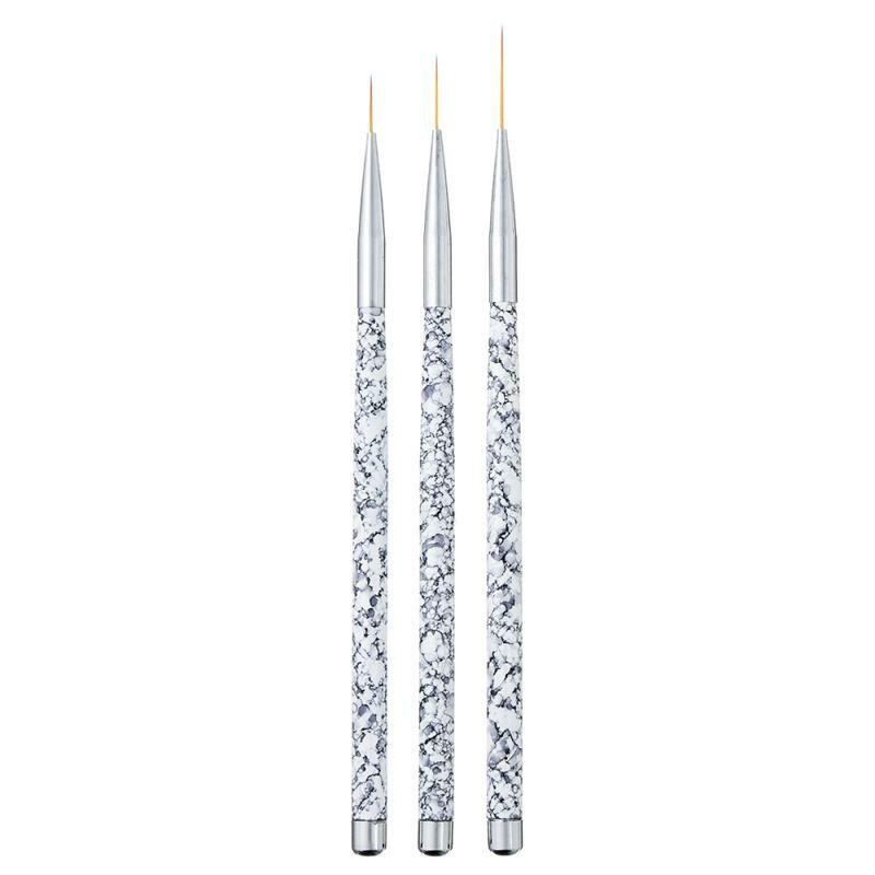 3 sztuk/zestaw Nail Art Liner długopis do malowania 3D porady DIY akrylowe żel UV szczotki rysunek kwiat linia siatka francuski projekt narzędzia do Manicure