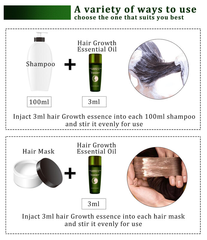Herbal Hair Growth Essential Oil ส่งเสริม Growth เปิดใช้งานรูขุมขนลึกบำรุงป้องกันน้ำมันควบคุมซ่อม