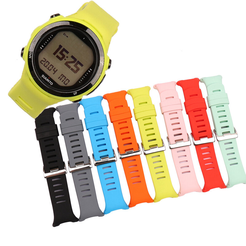 Ремешок силиконовый для часов Suunto D4 D4i Novo, наружный спортивный женский браслет для дайвинга, с пряжкой с язычком, аксессуары для часов