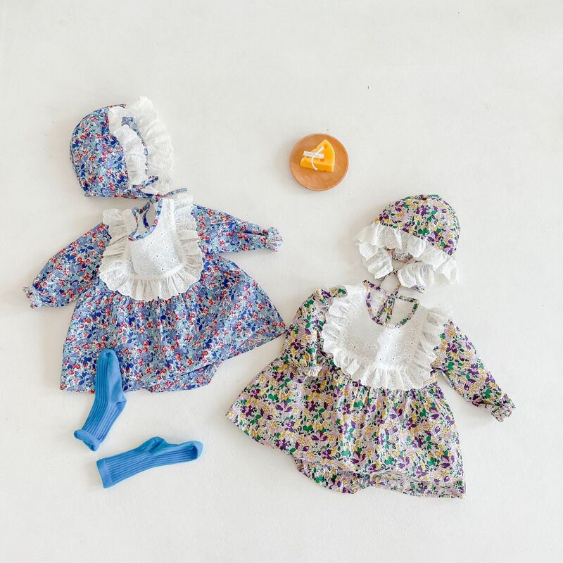 Yg-ropa de marca para niños, traje de una pieza fragmentario para bebé, Top, falda, sombrero, traje de escalada para niña 2021