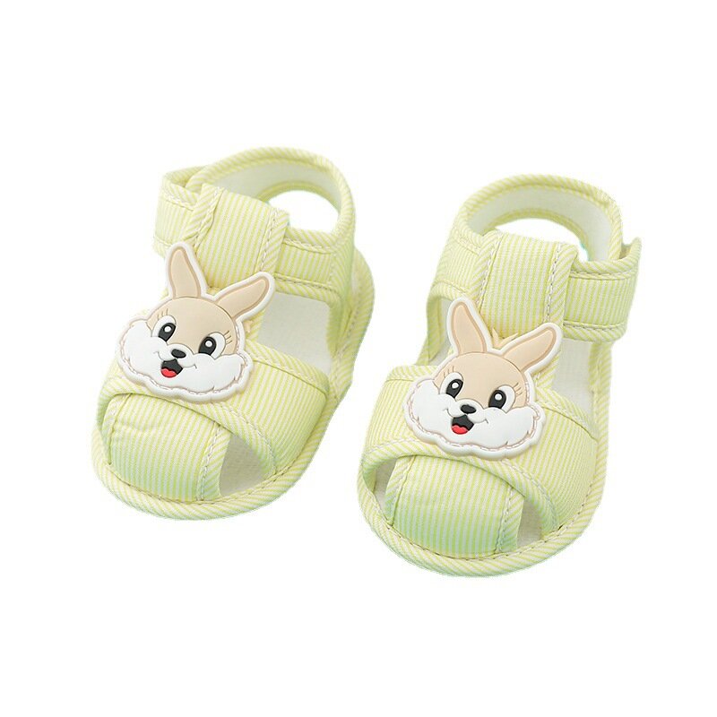 새로운 유아 신발 부드러운 단독 여름 아기 신발 0-1 세 아기 샌들 미끄럼 방지 버니 패턴