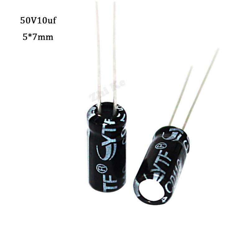 50PCS Higt quality 50V10UF 5*7mm 10UF 50V 5*7 Electrolytic capacitor hjxrhgal