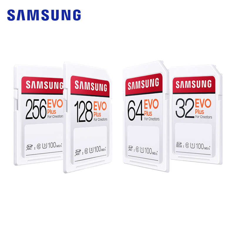 Scheda SD SAMSUNG 256G 128G U3 EVO Plus 64G 32GB U1 Class10 SDHC SDXC leggi fino a 100 Mb/s scheda di memoria cartao de memoria per fotocamera